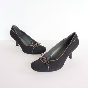 Stuart Weitzman Kitten Heel Pumps Black With Bow